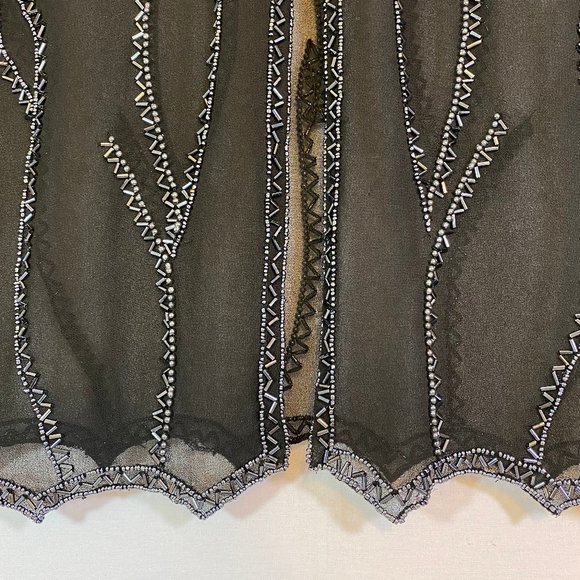 JMD Sheer Beaded Cardigan Evening Cocktail Wedding Holiday - Picture 5 of 9